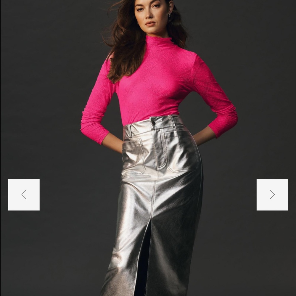 Anthropologie hot pink lace top